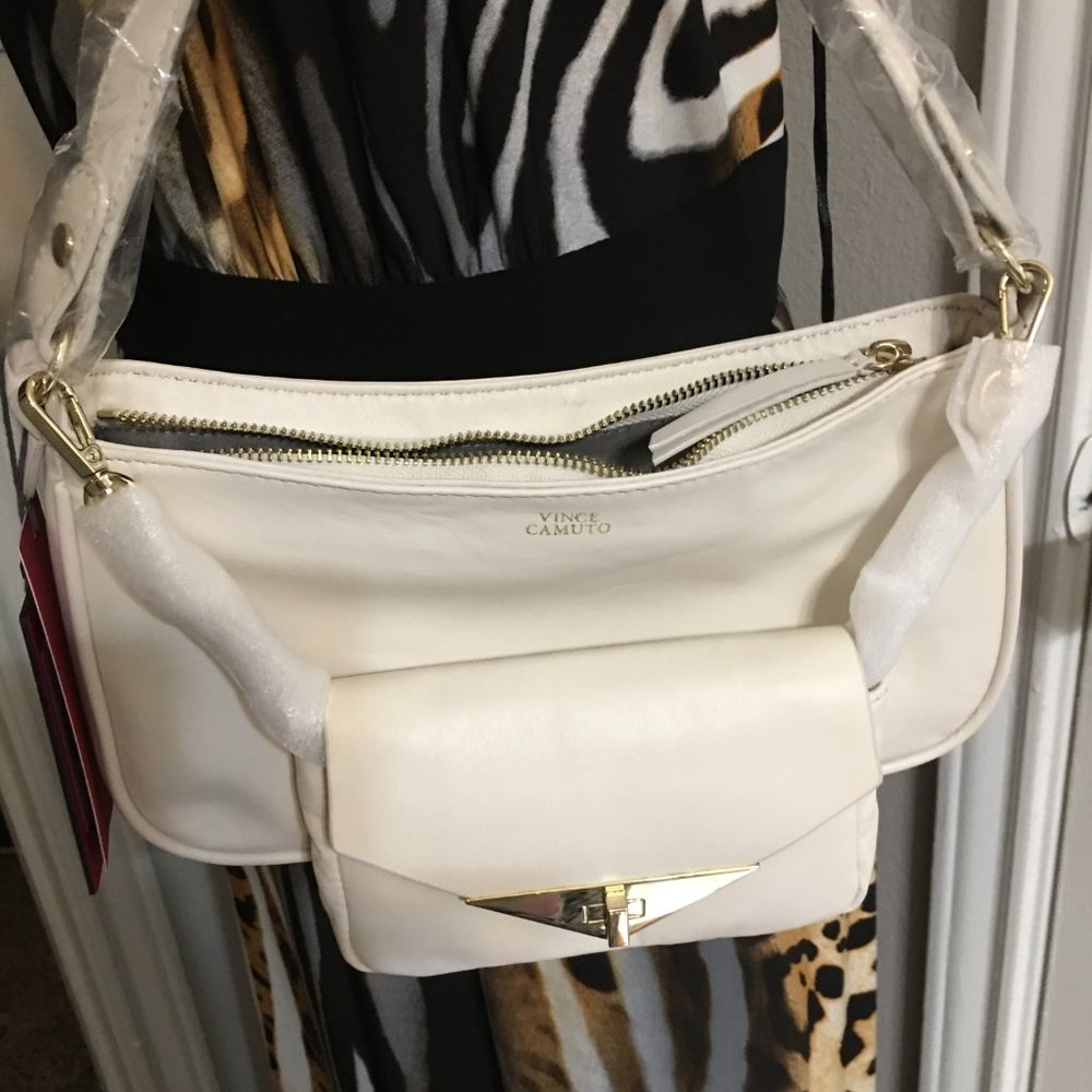 Vince Camuto Off White Leather Handbag - gorgeous NEW BrShelf